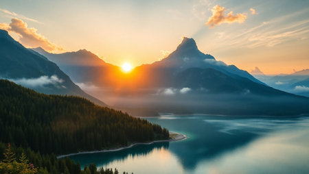 Sunrise over Lake Louise, Banff National Park, Alberta, Canada