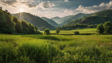 Beautiful summer landscape in the mountains. Ukraine, Carpathiansの写真素材