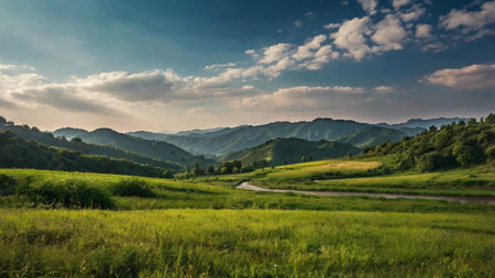 Beautiful summer landscape in the Carpathian Mountains, Ukraine.の写真素材