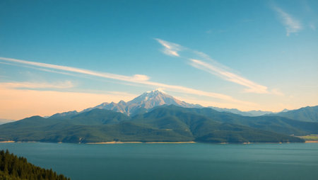 Mt. Shasta and Lake Tekapo, Canterbury, New Zealandの写真素材