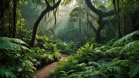 Tropical rainforest in Hawaii, United States of America.の写真素材