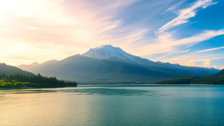 Mt. Hood in Glacier National Park, Montana, USA.の写真素材