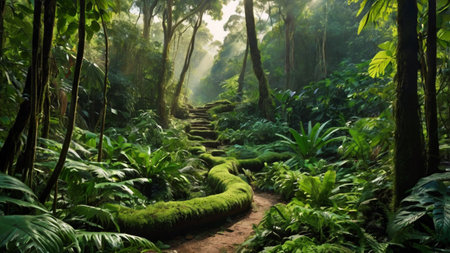 Beautiful tropical rainforest in Central Americaの写真素材