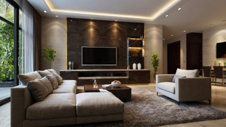 interior of modern living room, living room with sofa and tv