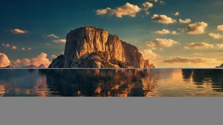 Beautiful seascape with a view of the island of Zakynthos, Greeceの写真素材