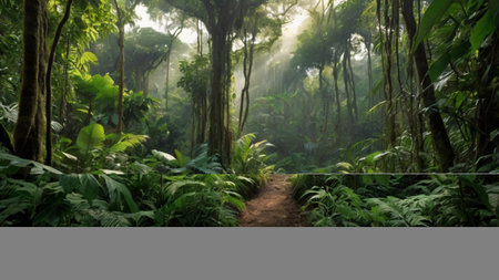 Morning in the rainforest of Costa Rica, Central America, Central America
