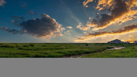 Sunset in the steppe. Sunset in the steppe.の写真素材