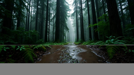 Redwood Forest, California, USA. The Redwood Forest is a national park in California.の写真素材