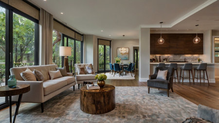 Luxury living room interior design. View of the living room