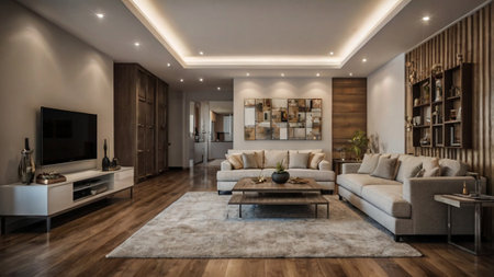 Interior of modern living room. 3d render, 3d illustration