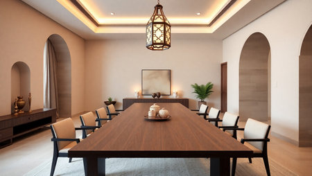 Interior of modern conference room, meeting room.