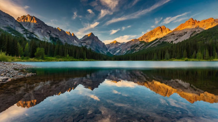 Sunset over Lake O'Hara, Yoho National Park, Canada