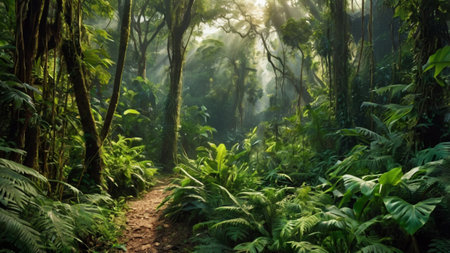 Pathway in the rainforest of Costa Rica, Central America.