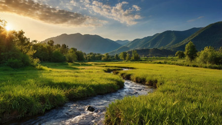Beautiful landscape of a mountain river in the Altai mountains.の写真素材