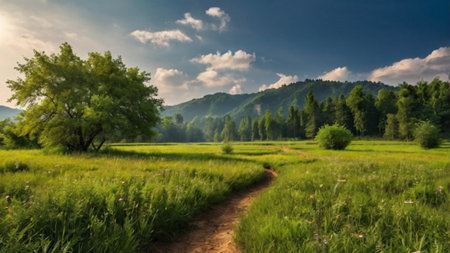 Beautiful summer landscape in the Carpathian Mountains, Ukraine.