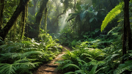 Tropical rainforest in Costa Rica, Central America. Nature and environment concept.
