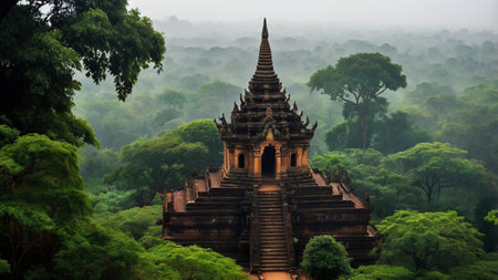 Ancient pagoda in Bagan, Myanmar. Bagan is a UNESCO World Heritage Site.の写真素材
