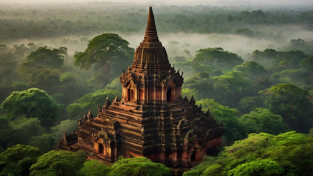Ancient pagodas in Bagan, Myanmar (Burma)の写真素材