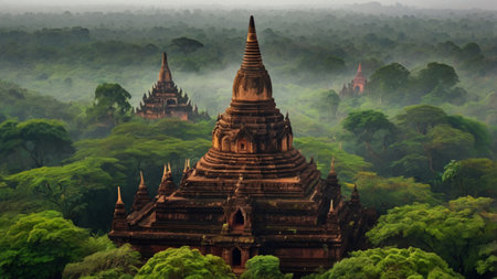 Panorama of Bagan, Myanmar. Bagan is a UNESCO World Heritage Site.