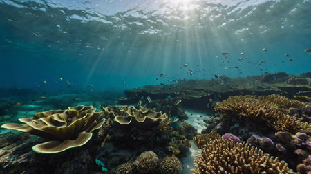 Underwater view of the coral reef in the Red Sea, Egypt