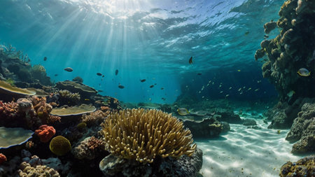 Coral reef and fish in the Red Sea. Egypt, Africa