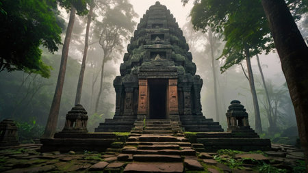 Angkor Wat, Siem Reap, Cambodia. Ancient Hindu Temples in the jungle.