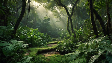 Beautiful tropical rainforest in Costa Rica, Central America, Central America