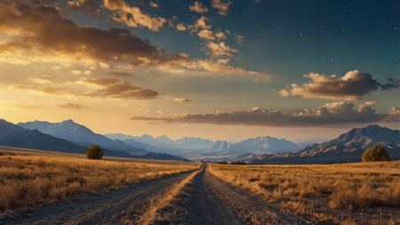 Sunset over Grand Teton National Park, Wyoming, USA.の写真素材