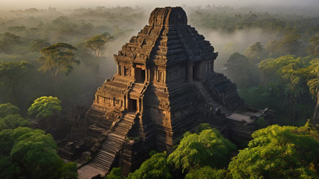 Angkor Wat Temple in morning mist, Siem Reap, Cambodia