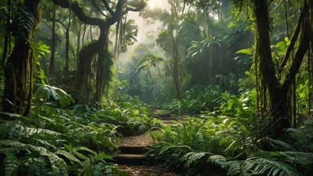 Beautiful tropical rainforest in Costa Rica, Central America, Central Americaの写真素材