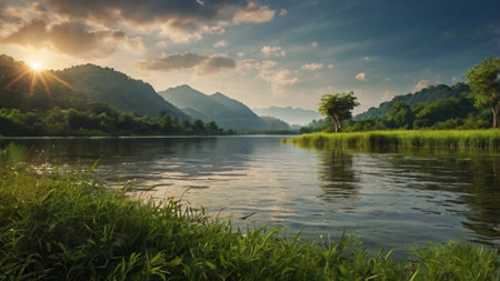 landscape of river and mountain in khao sam roi yod national park, thailand