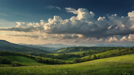 Beautiful summer landscape in the Carpathian Mountains, Ukraine.