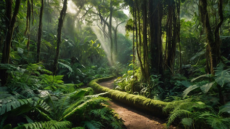 Path in the rainforest in Costa Rica, Central America, Central America