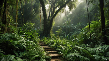 Path in the rainforest of Costa Rica, Central America, Central America