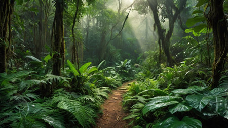 Path in the rainforest of Costa Rica, Central America, Central America
