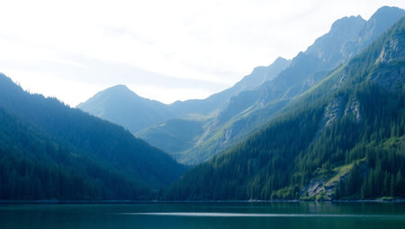 Mountain lake in the highlands of the Altai Republic.の写真素材