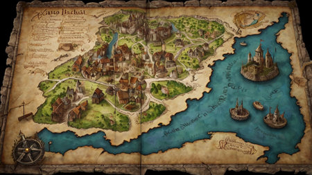 Ancient map of the old world. Old map of the ancient world.