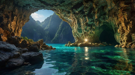 Cave on the island of Phuket in Thailand, Asiaの写真素材