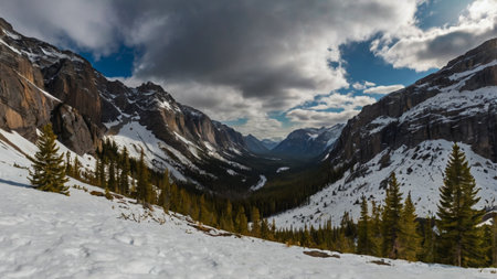 Panoramic view of Banff National Park, Alberta, Canadaの写真素材