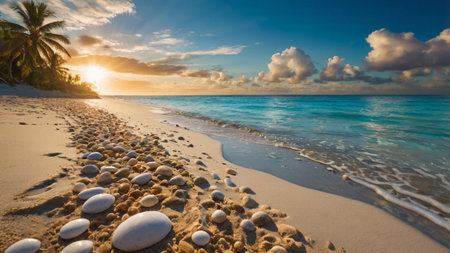 Beautiful beach at Seychelles, Praslin islandの写真素材