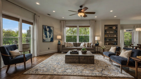 Interior of a living room in a modern home. Nobody inside