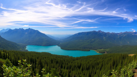 Beautiful mountain lake in the Canadian Rockies. Beautiful summer landscape.