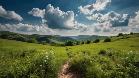 Beautiful summer landscape in the Carpathian Mountains, Ukraine.