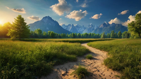Beautiful summer landscape in Tatra mountains, Poland. Panorama