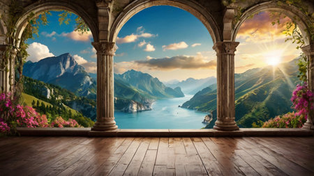 Beautiful view of Lake Lucerne, Switzerland. Panoramaの写真素材