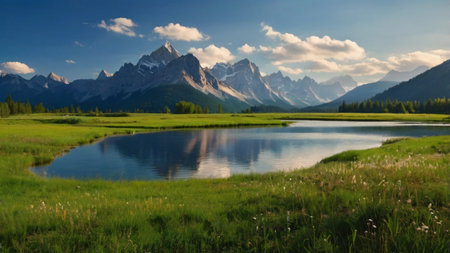 Panoramic view of the Grand Teton National Park, Wyoming, USAの写真素材