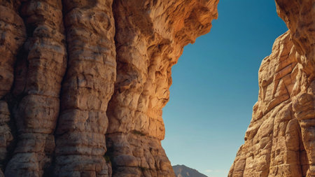 Panoramic view of sandstone rock formation in the desert.の写真素材