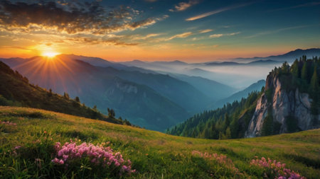 Beautiful summer landscape in the Carpathian mountains. Ukraine, Europe.