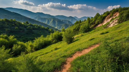 Beautiful summer landscape in the Carpathian Mountains. Ukraine.の写真素材