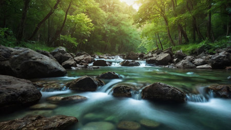 beautiful waterfall in the forest,Thailand.selective focusの写真素材